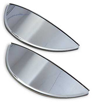 Sprite/Midget Classic Mini headlamp headlight peaks in stainless pair