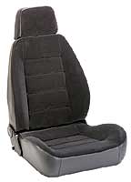 Sprite/Midget Corbeau Sport Seat Pair In Black Vinyl & Black Cloth