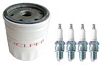 Sprite/Midget Classic Austin Mini spark plug set and spin-on oil filter