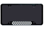 License Plate Frame - Checkered Pattern - Black